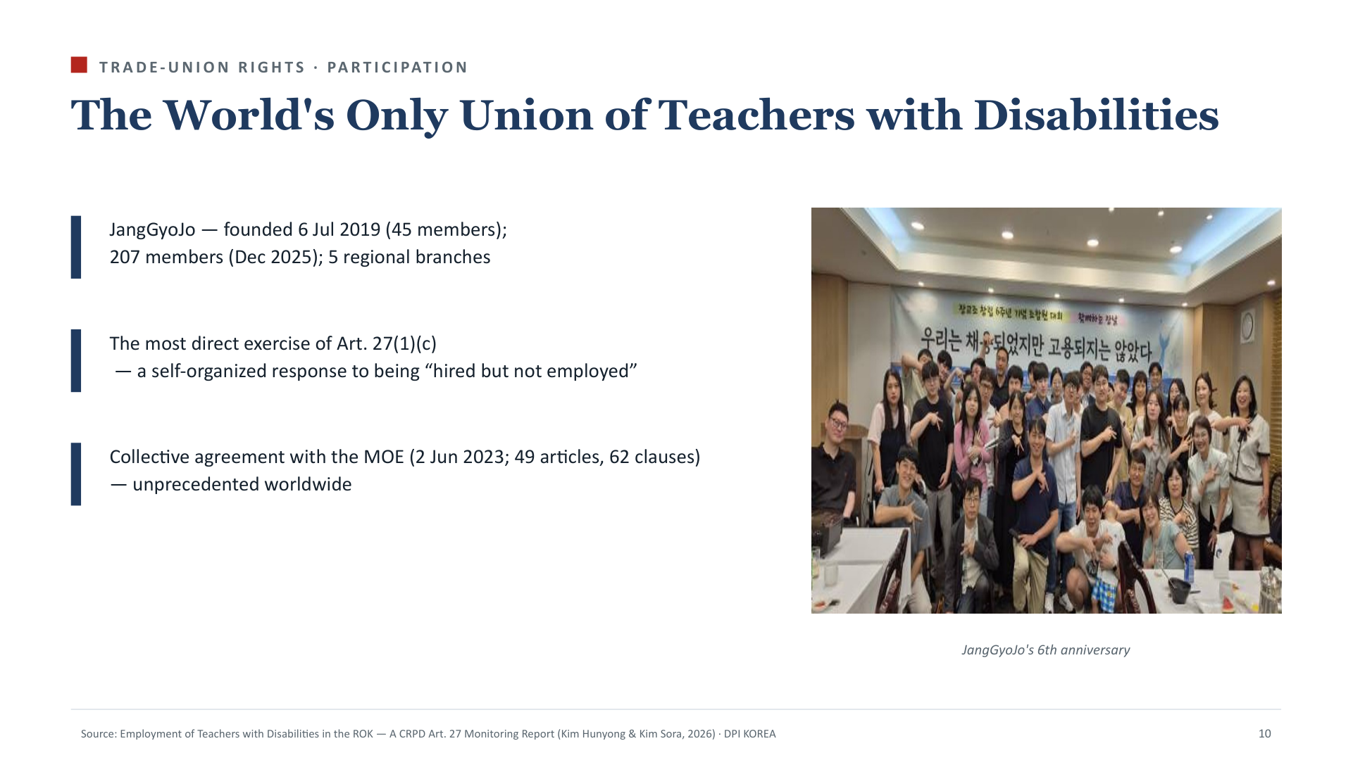 Trade-Union Rights · Participation — The World's Only Union of Teachers with Disabilities